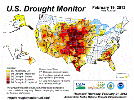 2013 Drought Map from NOAA